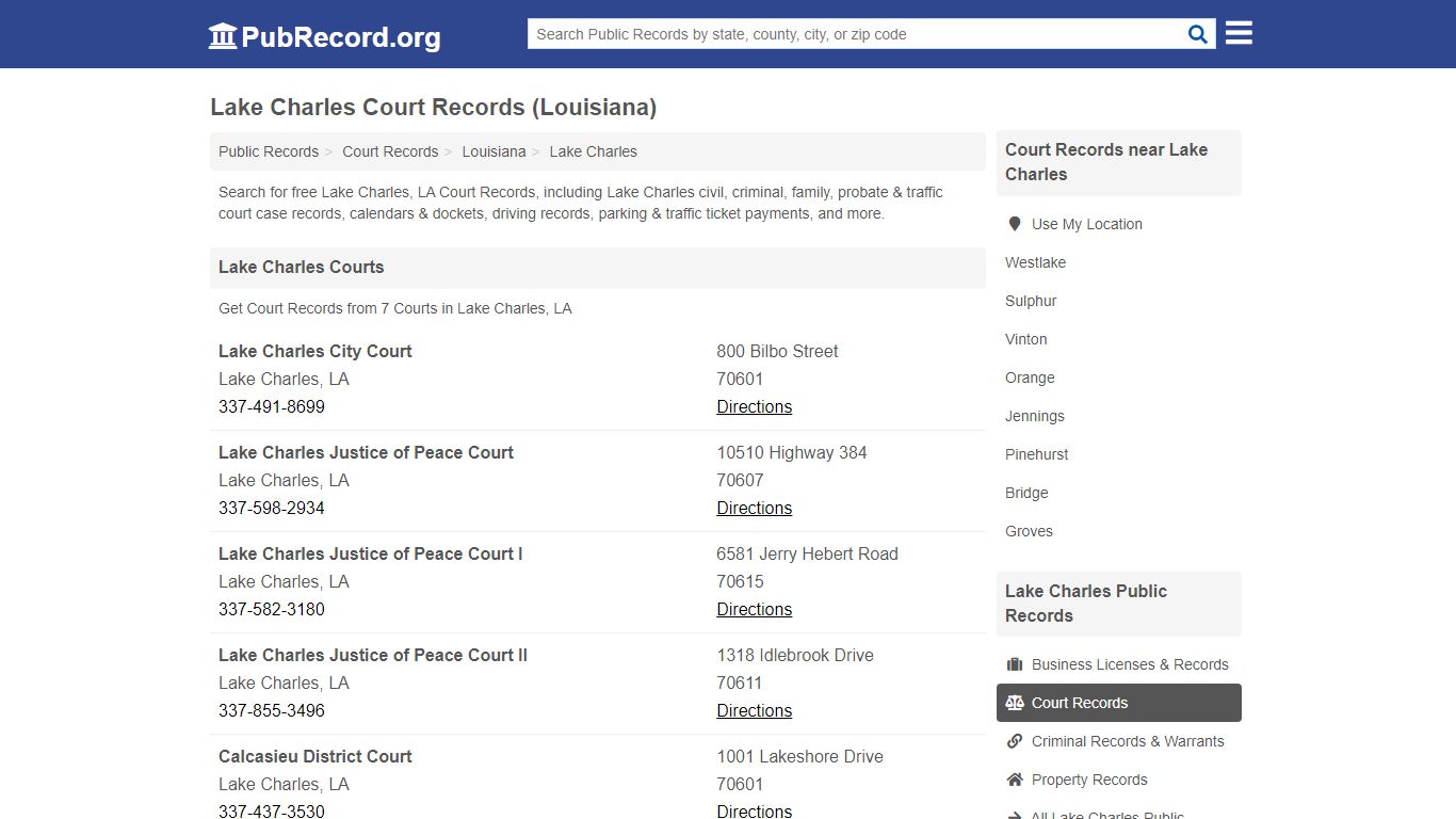 Free Lake Charles Court Records (Louisiana Court Records) - PubRecord.org