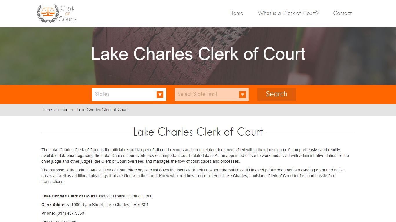 Lake Charles Clerk of Court